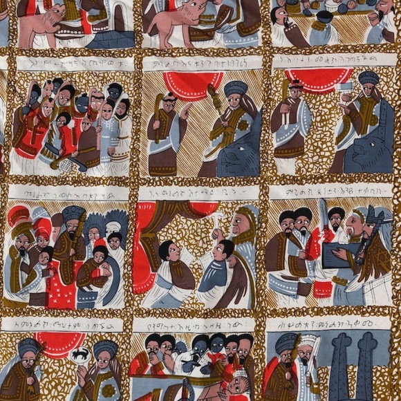 VTG 1950s 1960s Silk Exodus Story Novelty Print Scarf - Picture 2 of 9